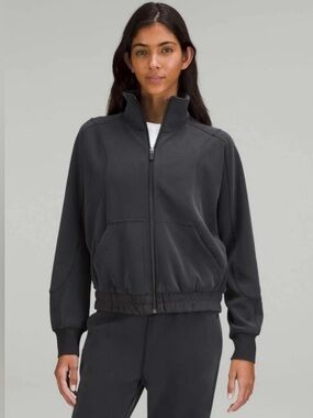 Lululemon Brushed Softstreme Funnel-Neck Zip Up Black Size 10